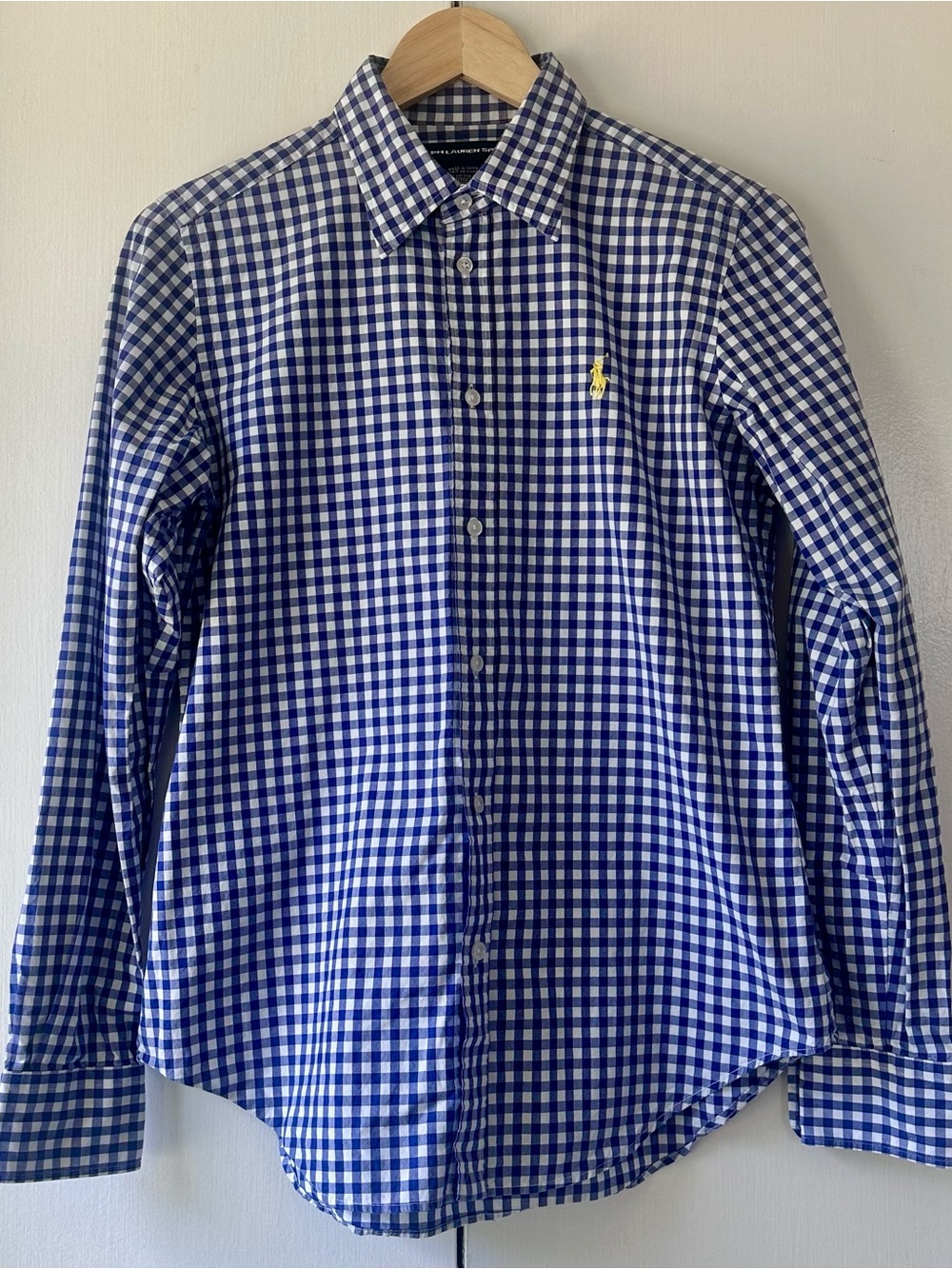 Ralph Lauren Blue and White Gingham Kids Button-Down Shirt - Picture 1 of 11